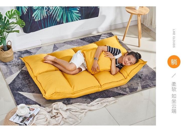 Lazy Sofa Tatami Small Apartment Foldable Floor Mini Bedroom Single Double Rental Room Japanese Bed Dual-Use Lazy Sofa