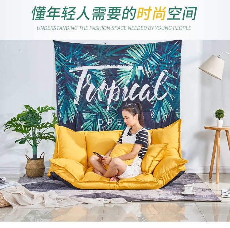Lazy Sofa Tatami Small Apartment Foldable Floor Mini Bedroom Single Double Rental Room Japanese Bed Dual-Use Lazy Sofa