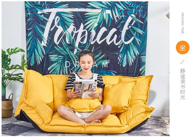 Lazy Sofa Tatami Small Apartment Foldable Floor Mini Bedroom Single Double Rental Room Japanese Bed Dual-Use Lazy Sofa