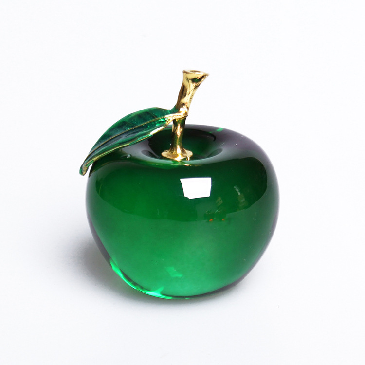 selling crystal Apple Creative gift Gold leaf decorative arts and Crafts Christmas decorations Car Home Decoration