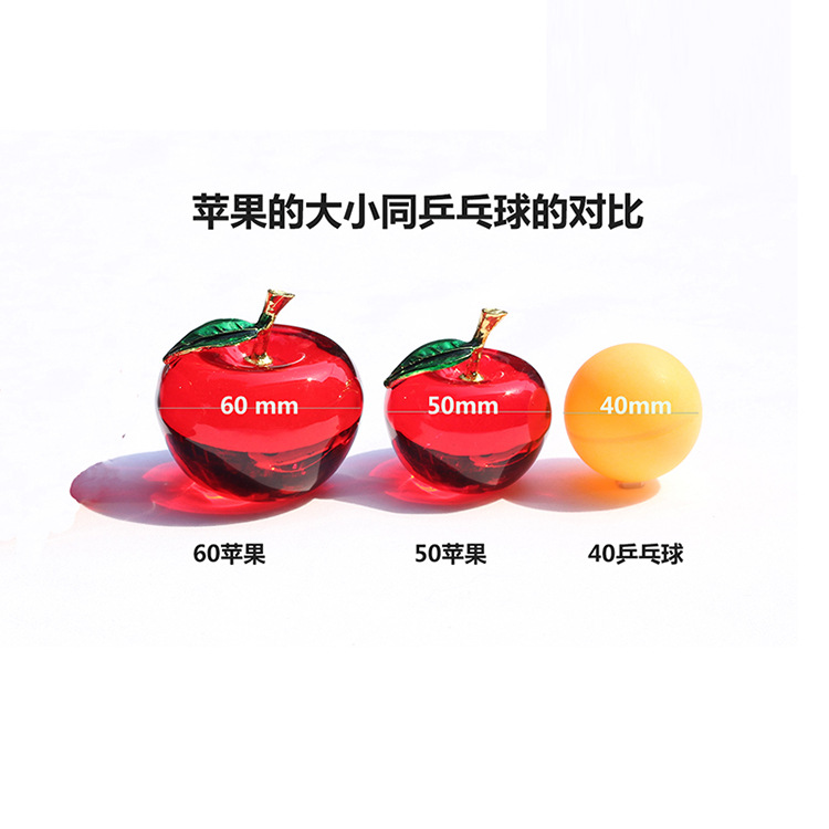 selling crystal Apple Creative gift Gold leaf decorative arts and Crafts Christmas decorations Car Home Decoration