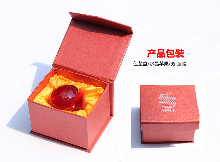 selling crystal Apple Creative gift Gold leaf decorative arts and Crafts Christmas decorations Car Home Decoration