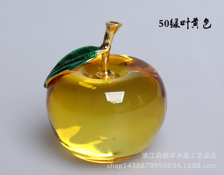selling crystal Apple Creative gift Gold leaf decorative arts and Crafts Christmas decorations Car Home Decoration
