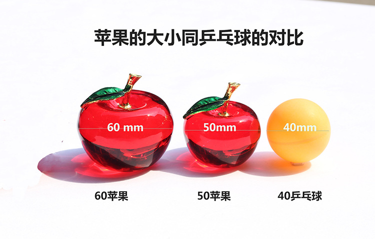 selling crystal Apple Creative gift Gold leaf decorative arts and Crafts Christmas decorations Car Home Decoration