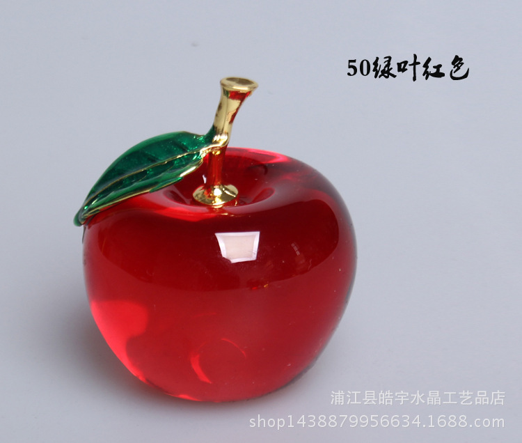 selling crystal Apple Creative gift Gold leaf decorative arts and Crafts Christmas decorations Car Home Decoration