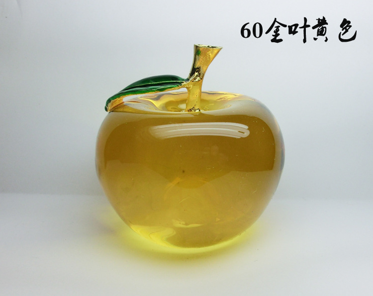 selling crystal Apple Creative gift Gold leaf decorative arts and Crafts Christmas decorations Car Home Decoration