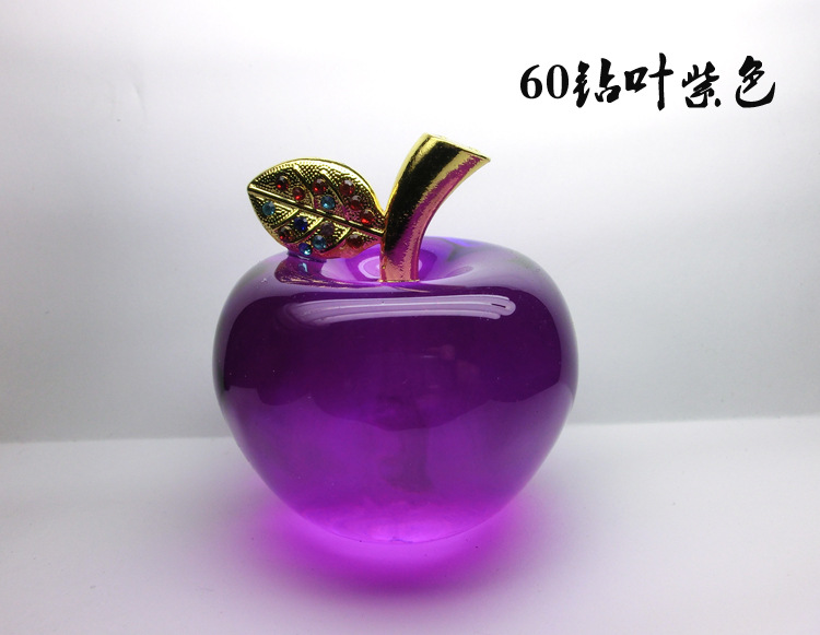 selling crystal Apple Creative gift Gold leaf decorative arts and Crafts Christmas decorations Car Home Decoration