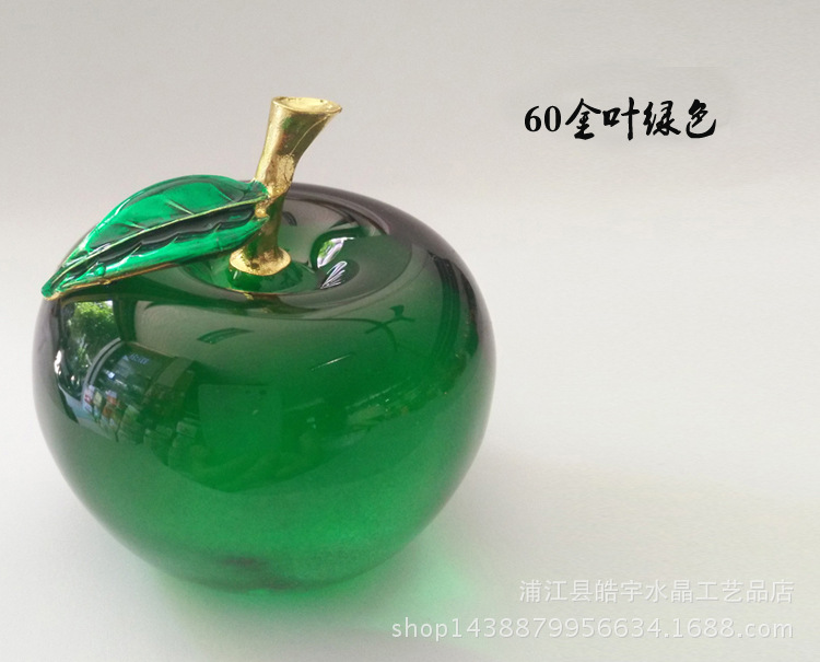 selling crystal Apple Creative gift Gold leaf decorative arts and Crafts Christmas decorations Car Home Decoration