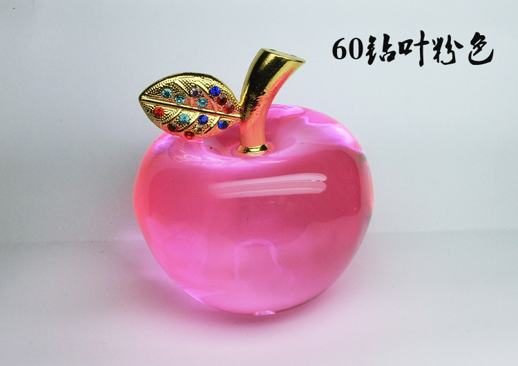selling crystal Apple Creative gift Gold leaf decorative arts and Crafts Christmas decorations Car Home Decoration