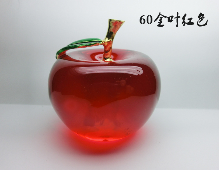 selling crystal Apple Creative gift Gold leaf decorative arts and Crafts Christmas decorations Car Home Decoration