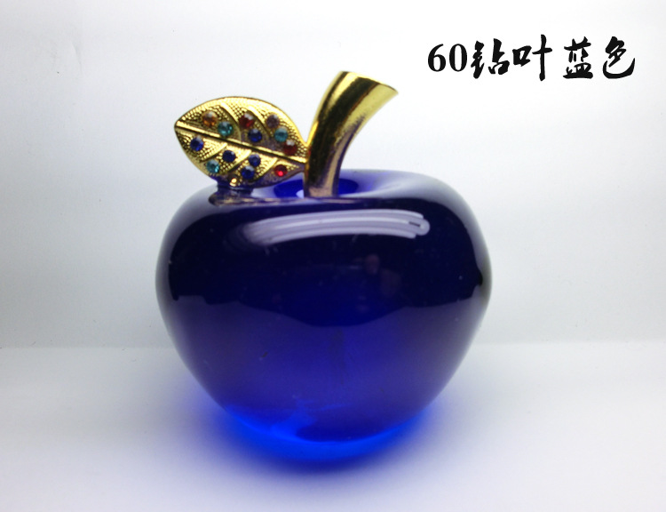 selling crystal Apple Creative gift Gold leaf decorative arts and Crafts Christmas decorations Car Home Decoration