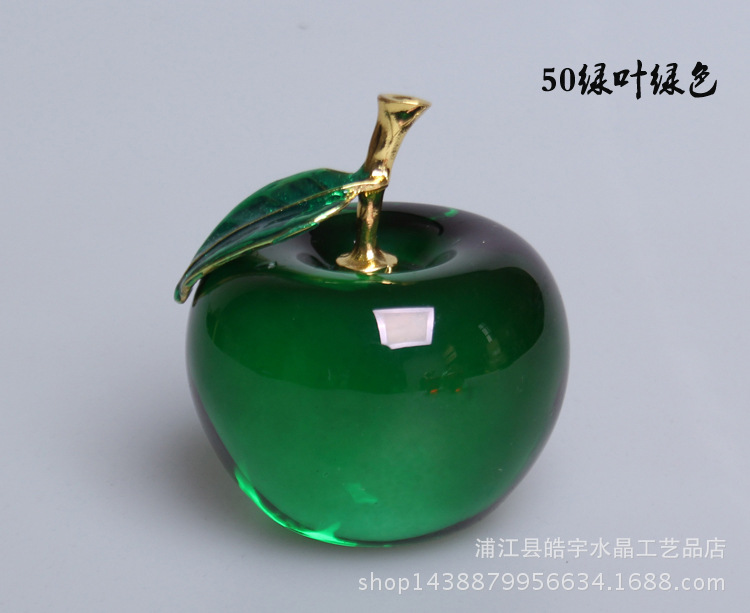 selling crystal Apple Creative gift Gold leaf decorative arts and Crafts Christmas decorations Car Home Decoration