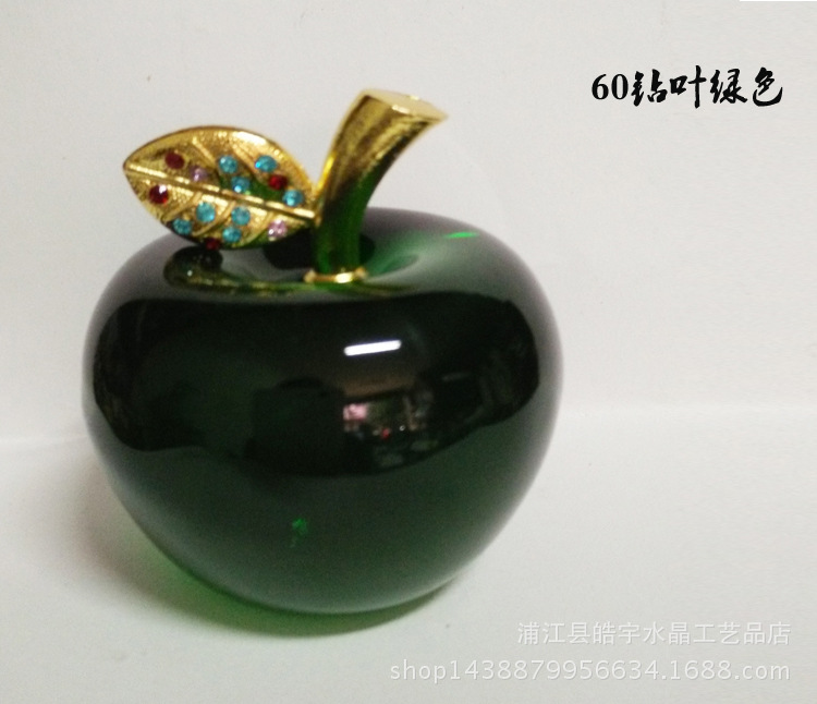 selling crystal Apple Creative gift Gold leaf decorative arts and Crafts Christmas decorations Car Home Decoration