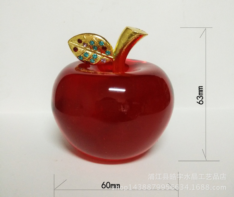 selling crystal Apple Creative gift Gold leaf decorative arts and Crafts Christmas decorations Car Home Decoration