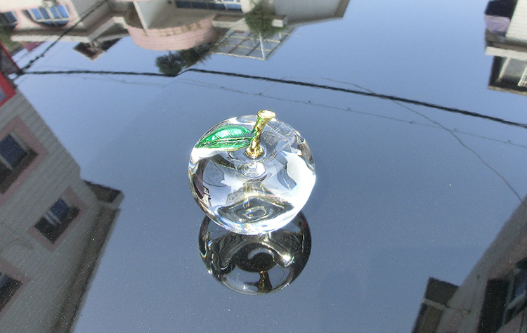 selling crystal Apple Creative gift Gold leaf decorative arts and Crafts Christmas decorations Car Home Decoration