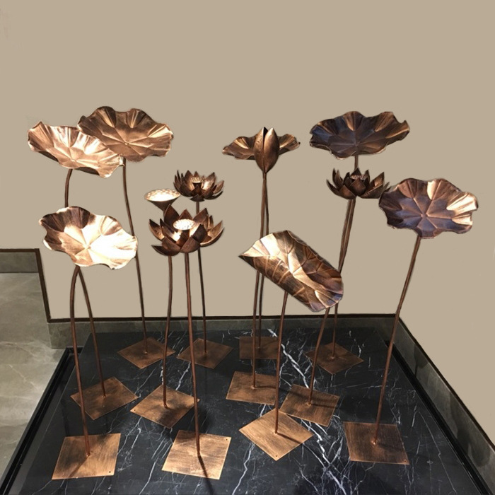 Modern Metal Simulation Lotus Iron Lotus Leaf Lotus Garden Garden Hotel Pool LandscapeImported arts and crafts