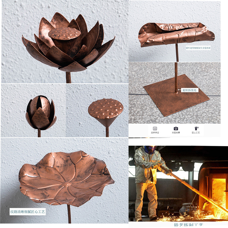 Modern Metal Simulation Lotus Iron Lotus Leaf Lotus Garden Garden Hotel Pool LandscapeImported arts and crafts