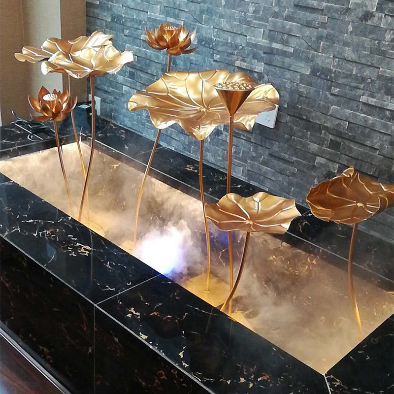 Modern Metal Simulation Lotus Iron Lotus Leaf Lotus Garden Garden Hotel Pool LandscapeImported arts and crafts