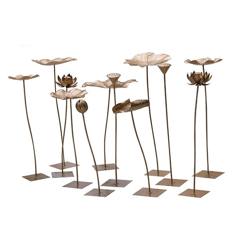 Modern Metal Simulation Lotus Iron Lotus Leaf Lotus Garden Garden Hotel Pool LandscapeImported arts and crafts
