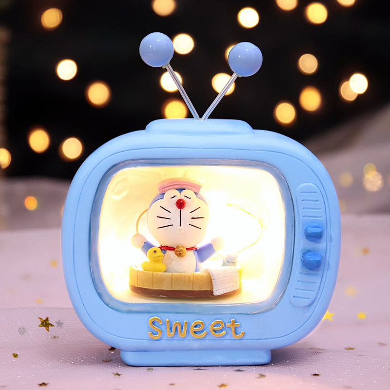 Imported arts and crafts Xiaoding TV Small Night Lamp Get Children's Birthday Gifts Female Pokonyan Craft Ornaments Imported arts and crafts Xiaoding TV Small Night Lamp Get Children's Birthday Gifts Female Pokonyan Craft Ornaments
