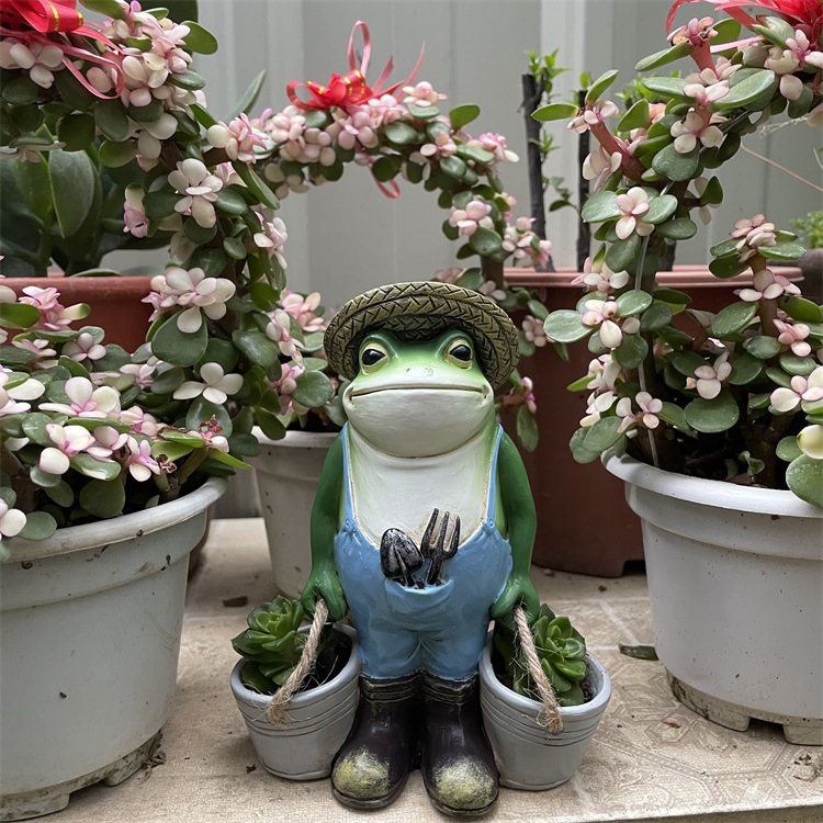 Resin Frog Animal Decoration Garden Crafts Customization Cross-Border Potted Cute Office Imported arts and crafts Resin Frog Animal Decoration Garden Crafts Customization Cross-Border Potted Cute Office Imported arts and crafts