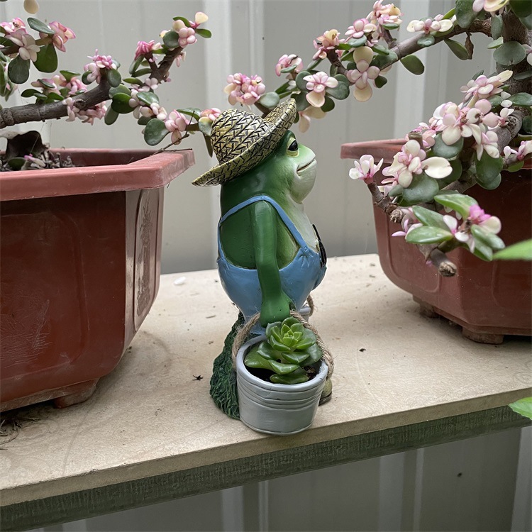 Resin Frog Animal Decoration Garden Crafts Customization Cross-Border Potted Cute Office Imported arts and crafts Resin Frog Animal Decoration Garden Crafts Customization Cross-Border Potted Cute Office Imported arts and crafts