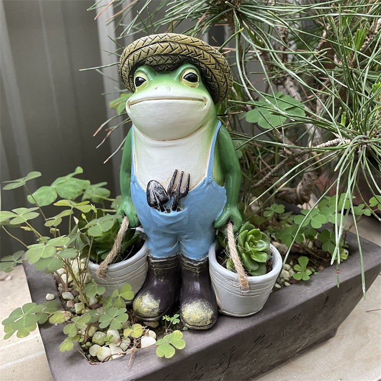 Resin Frog Animal Decoration Garden Crafts Customization Cross-Border Potted Cute Office Imported arts and crafts Resin Frog Animal Decoration Garden Crafts Customization Cross-Border Potted Cute Office Imported arts and crafts