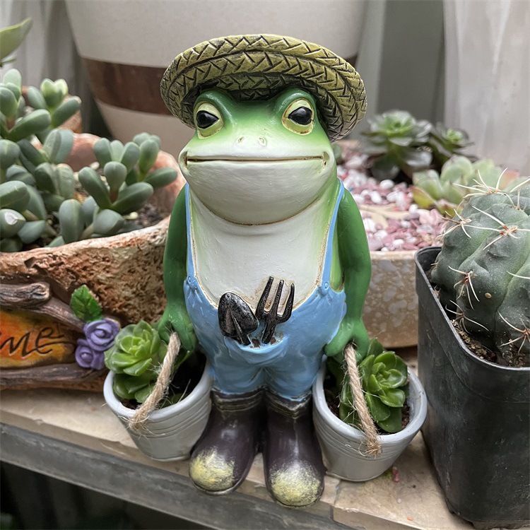 Resin Frog Animal Decoration Garden Crafts Customization Cross-Border Potted Cute Office Imported arts and crafts Resin Frog Animal Decoration Garden Crafts Customization Cross-Border Potted Cute Office Imported arts and crafts