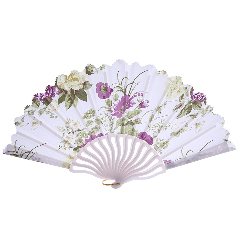 Japanese Dance Pp Plastic Printing Fan Hand Grinding Chinese Style Imported arts and crafts