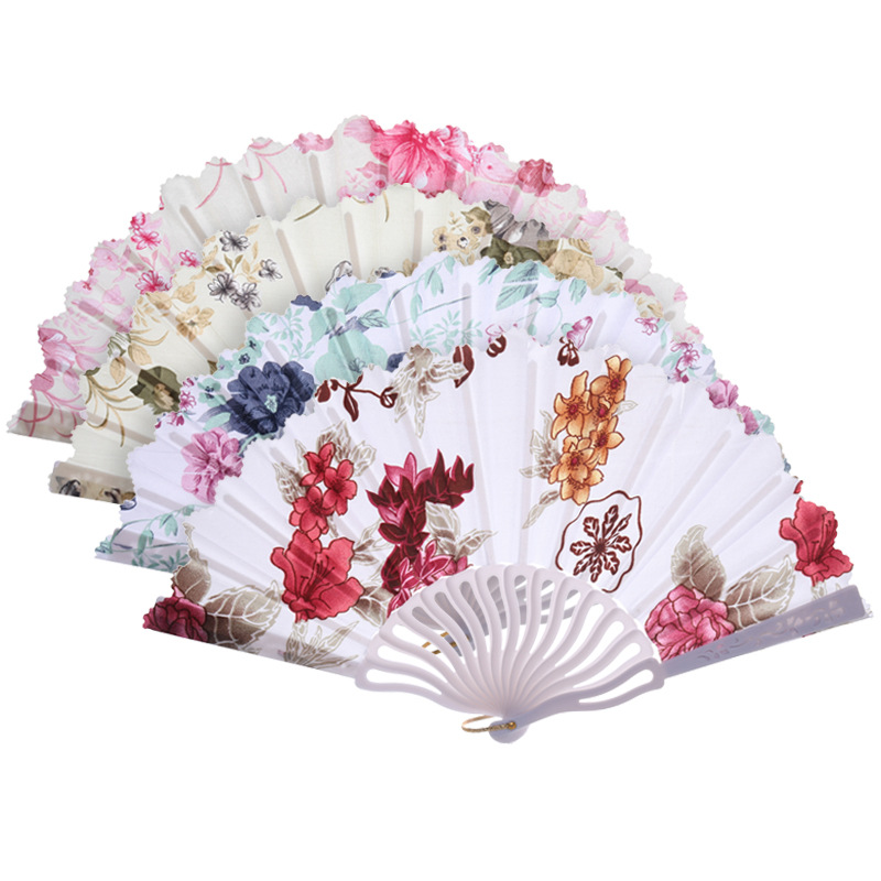 Japanese Dance Pp Plastic Printing Fan Hand Grinding Chinese Style Imported arts and crafts