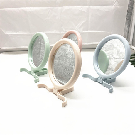Nordic style cute makeup mirror student smoky room portable desktop dressing mirror handle mirror