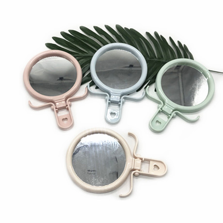 Nordic style cute makeup mirror student smoky room portable desktop dressing mirror handle mirror