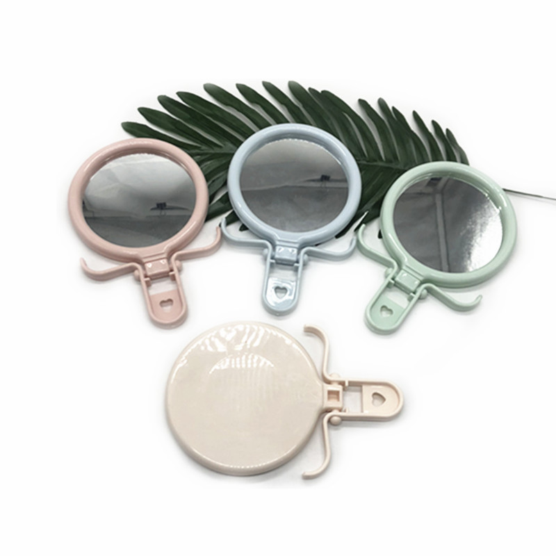 Nordic style cute makeup mirror student smoky room portable desktop dressing mirror handle mirror