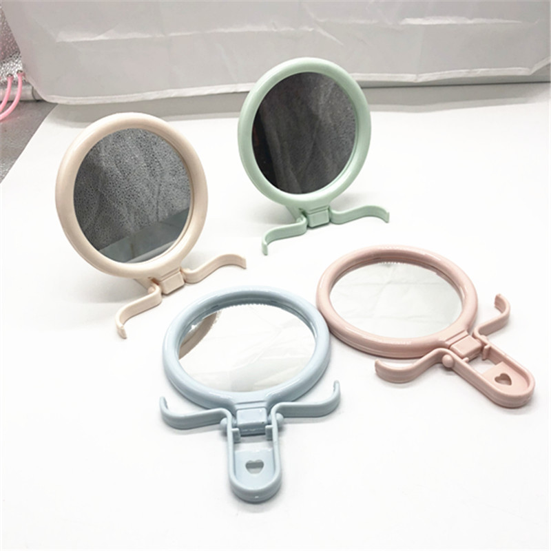 Nordic style cute makeup mirror student smoky room portable desktop dressing mirror handle mirror