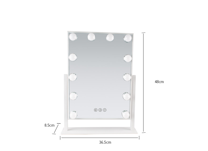 Cross-Border Hot Desktop Led Dressing Mirror with 12 Lights Dimmable Hollywood Bulb Fill Light Beauty Mirror Cross-Border Hot Desktop Led Dressing Mirror with 12 Lights Dimmable Hollywood Bulb Fill Light Beauty Mirror