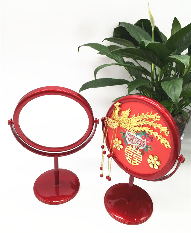 Wedding wedding makeup mirror bride red Chinese style dowry mirror table dressing mirror wedding room decoration mirror