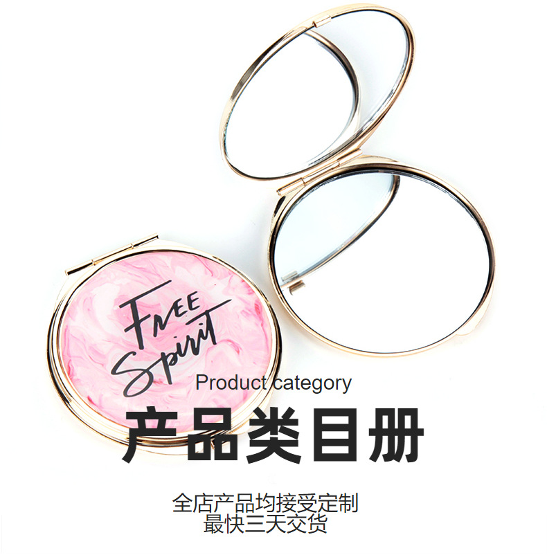6cm Square Metal Dressing Mirror PU Leather Mirror Can Issue VAT Invoice