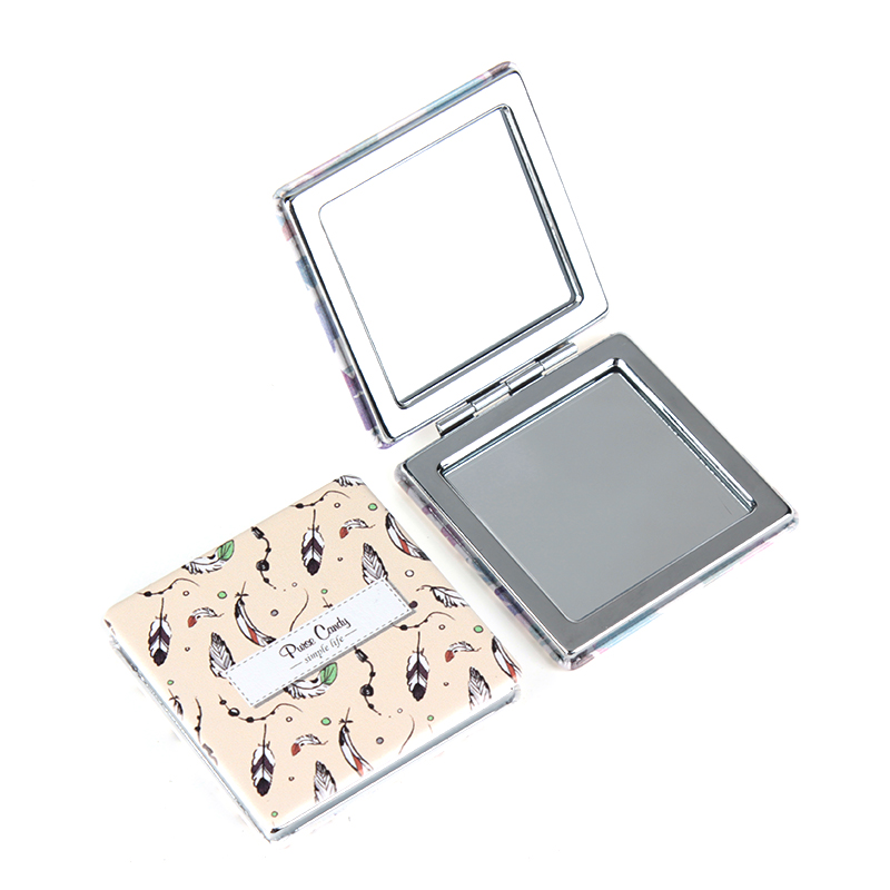 6cm Square Metal Dressing Mirror PU Leather Mirror Can Issue VAT Invoice