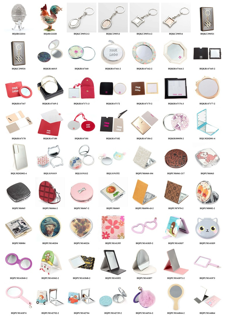 6cm Square Metal Dressing Mirror PU Leather Mirror Can Issue VAT Invoice