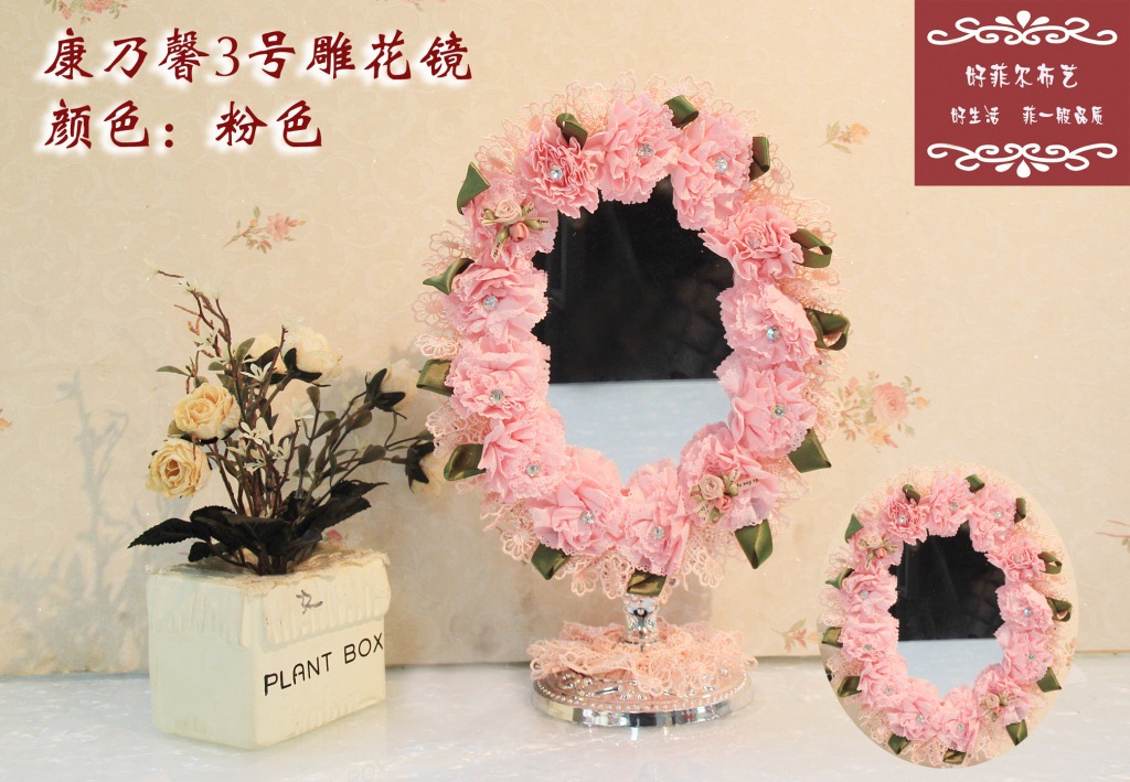 Latest Festive Red Korean Style Lace Makeup Mirror Fashion Lace Desktop Double-Sided Mirror Mirror Dressing Mirror Latest Festive Red Korean Style Lace Makeup Mirror Fashion Lace Desktop Double-Sided Mirror Mirror Dressing Mirror