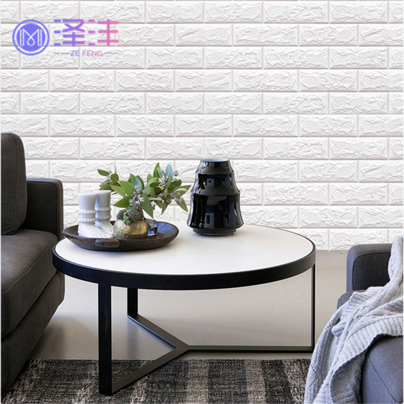 Self-Adhesive 3D Wall Stickers Brick Pattern Wallpaper Background Wall Anti-Collision Foam Soft Bag Bedroom