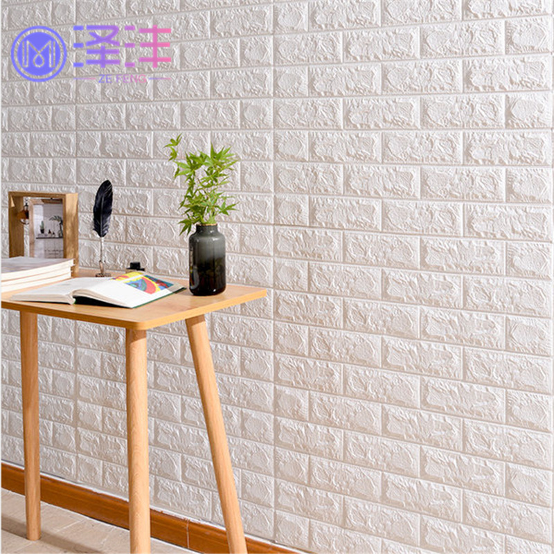 Self-Adhesive 3D Wall Stickers Brick Pattern Wallpaper Background Wall Anti-Collision Foam Soft Bag Bedroom