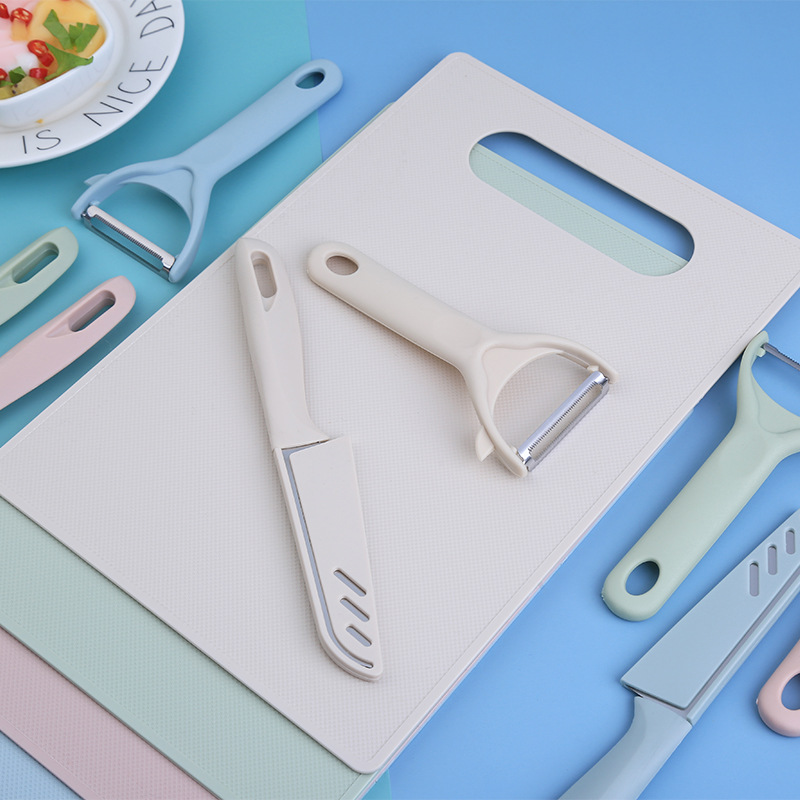 Factory Wholesale Portable Chopping Board Three-Piece Mini Fruit Knife Paring Knife Kitchen Tools Gift Customization