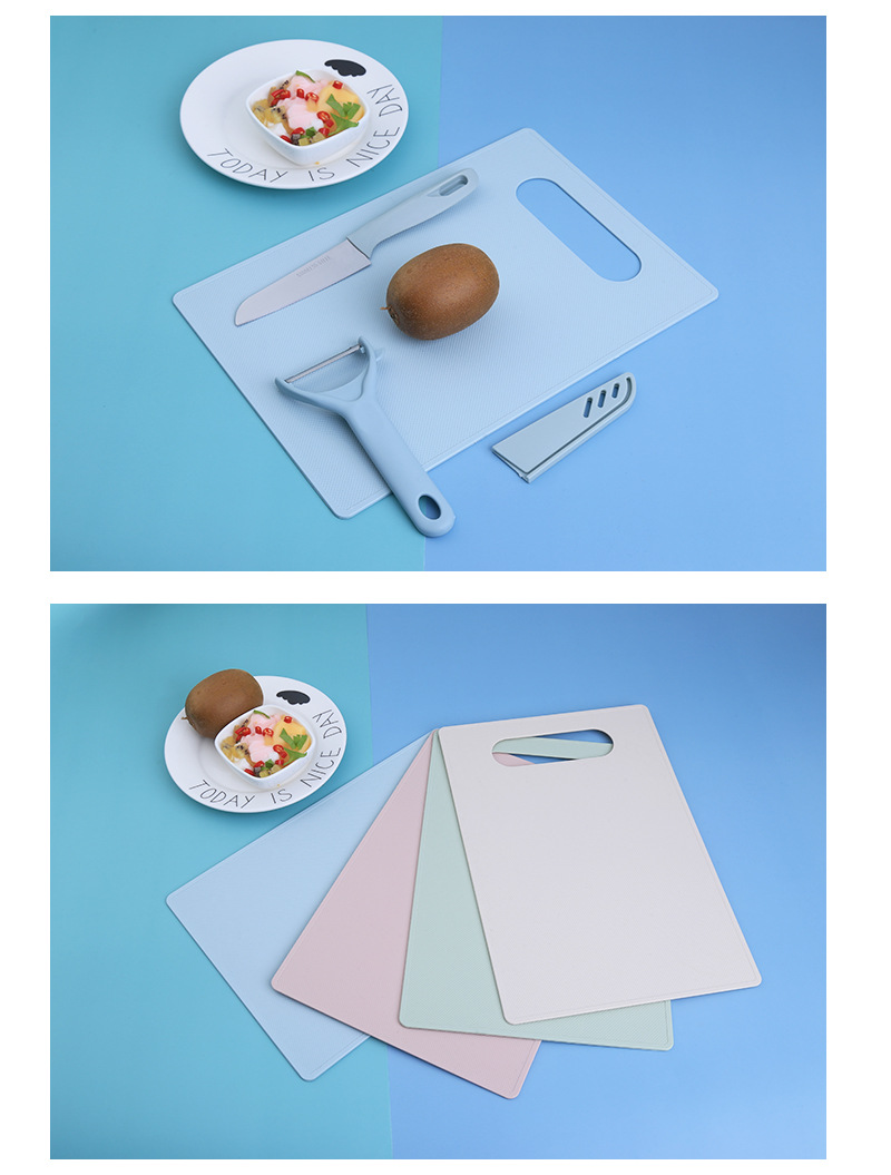 Factory Wholesale Portable Chopping Board Three-Piece Mini Fruit Knife Paring Knife Kitchen Tools Gift Customization