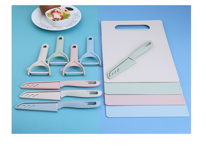 Factory Wholesale Portable Chopping Board Three-Piece Mini Fruit Knife Paring Knife Kitchen Tools Gift Customization