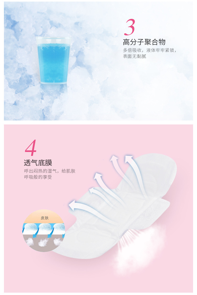 Feiyashi Pure Cotton Oxygen Sanitary Napkin for Daily Use and Night Sanitary Pads OEM Processing Source Sanitary Napkin