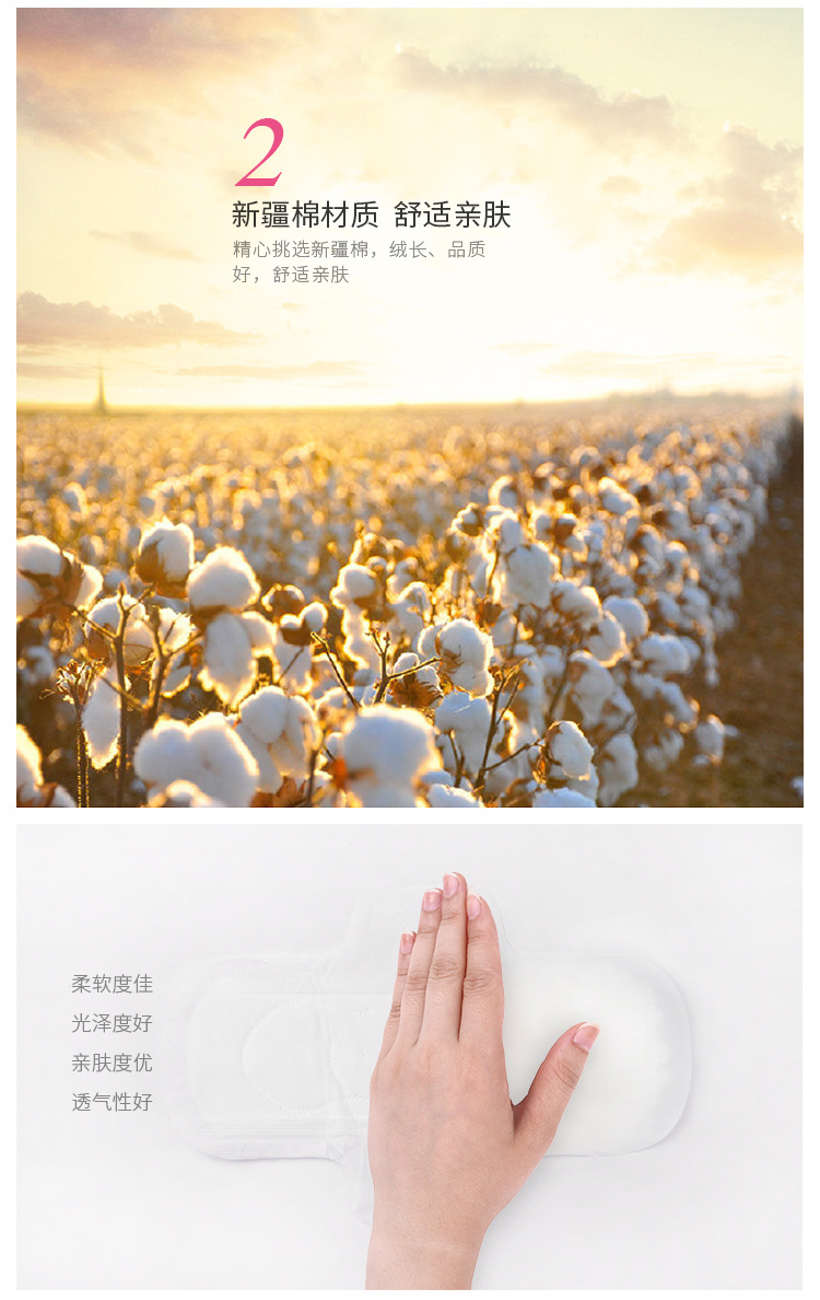Feiyashi Pure Cotton Oxygen Sanitary Napkin for Daily Use and Night Sanitary Pads OEM Processing Source Sanitary Napkin