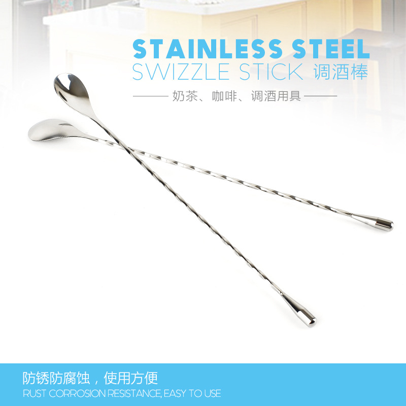 Stainless Steel Bar Spoon Bar More Stirring Spoon Stirrer Stirring Long Spoon Ice Cream Sppon Creative Home Daily Use