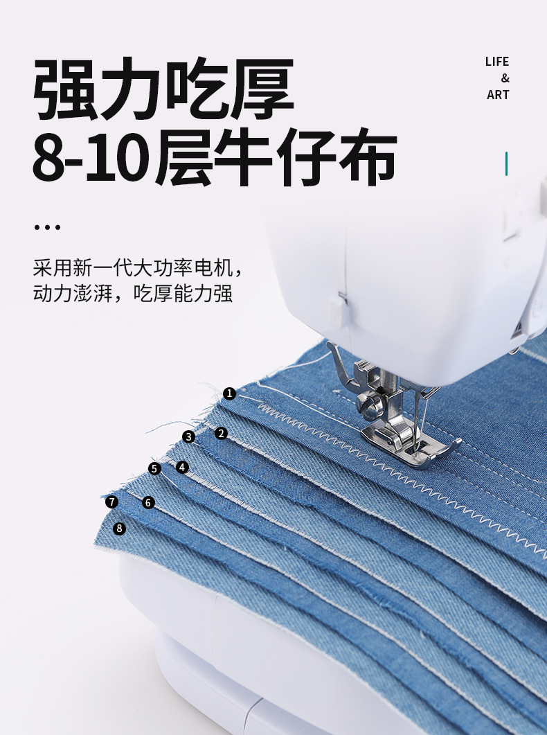 Household Sewing Machine Small Mini Electric with Overlock 505A Upgraded Multi-Function Sewing Machine