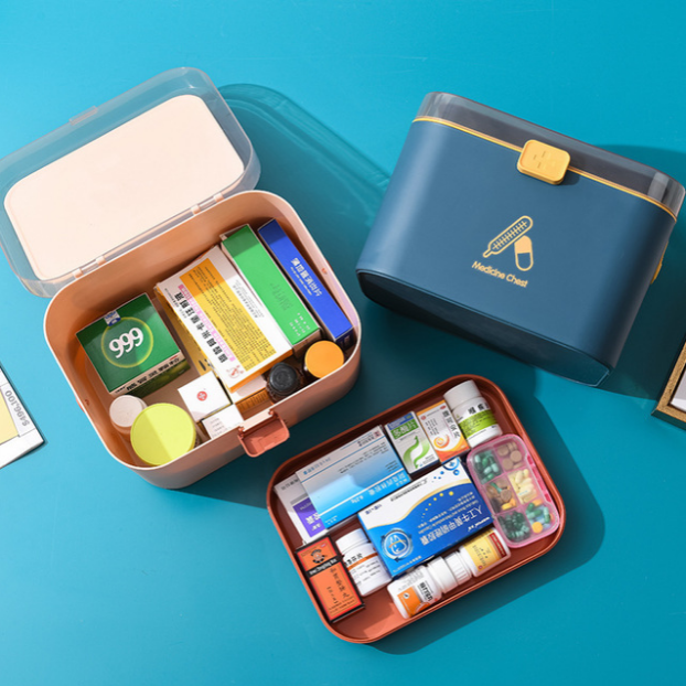 New Small Medicine Box Spot Nordic Style Medicine Box Household Plastic Portable Medicine Storage Box Spot Custom Logo